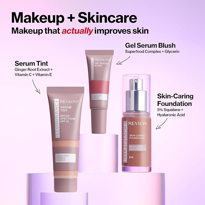 Revlon Illuminance Gel Serum Blush, Visibly Plump Cheeks, Dewy Finish and Hydrates All Day, 120 Striking Rose, 0.37 fl oz.