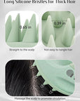 HEETA Scalp Massager with Soft Silicone Bristles for Hair Growth, Dandruff Removal, and Scalp Relaxation - Shampoo Brush for Wet or Dry Hair (Green & Purple)