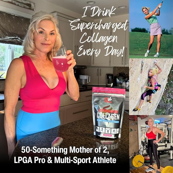 PhysiVantage Supercharged Collagen Peptides Powder - Hydrolyzed Collagen for Joint, Tendon, Ligament, & Skin Health - Lemon Honey Tea, Keto, Paleo, 16oz | Enhanced with Vitamin C, BCAAs, Grass-Fed