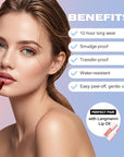 LANGMANNI 2 Colors Long-Lasting Peel Off Lip Liner Set, Waterproof & Smudge-Proof Matte Lip Liners Gift Makeup For Girls (#1+2)