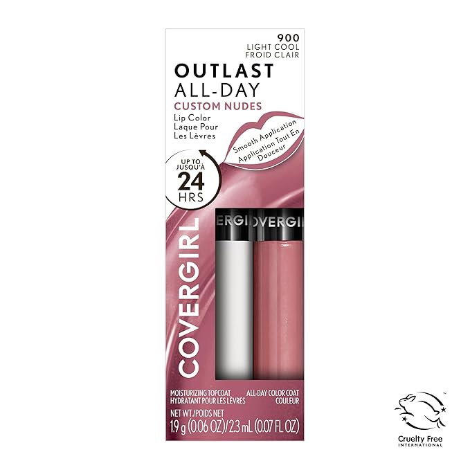 COVERGIRL Outlast All-Day Lip Color Custom Nudes, Light Cool