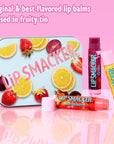 Lip Smacker Nostalgia Lip Balm Trio Tin, Original & Best Flavors, Grape, Lemon, and Strawberry, Moisturizing & Hydrating Lip Care, Clear Glossy Finish, Fun & Collectible Gift Set for All Ages
