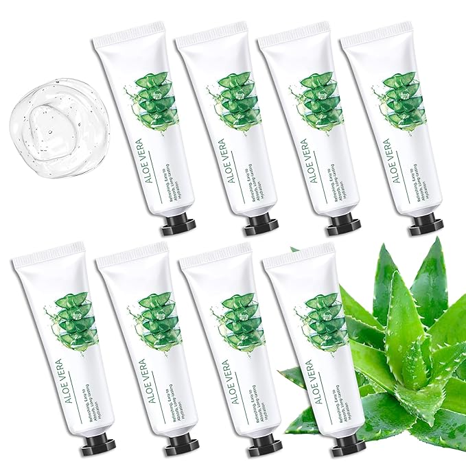 8PCS Aloe Vera Gel for Face & Skin,Organic Aloe Vera Gel,Hydrating After Sun Cream for Travel Size,Moisturizing Lotion for Skincare,After Sun Lotion for All Skin Type(C)