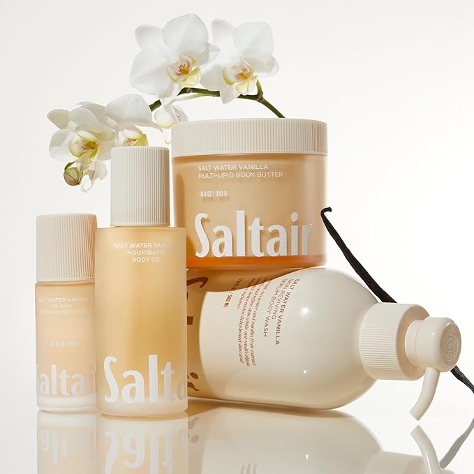 Saltair Multi-Lipid Body Butter - Rich, Nourishing Salt Water Vanilla Hydrating Body Cream with Ceramide Complex, Coconut Oil, and Shea Butter. Deep Moisturizing Dry Skin Care. 10oz Jar