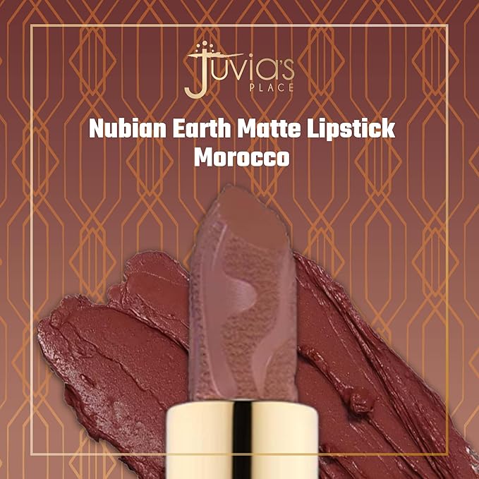 Juvia's Place Nubian Earth Matte Lipstick Morocco - Hydrating, Long-lasting, Richly Pigmented Lip Makeup, Creamy Lipstick with Matte Finish, Beauty & Lip Care Product