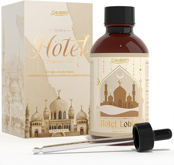SALUBRITO Hotels Lobby Essential Oil 4 Fl.Oz (120ml), Pure & Natural Fragrance Oils, Luxury Hotel Oil for Diffuser, Candle & Soap Making, Strong Scented Oil