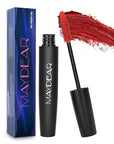 Maydear Red Mascara Waterproof, Smudge-Proof & Long-Lasting, Fast-Dry Lengthening Color Mascara for Bold Lashes