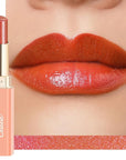 Oulac Moisture Shine Bright Red Lipstick - 2 in 1 Shimmer Lipstick & Lip Balm, Juicy & Glossy Finish, Long Lasting Hydrating, Smooth for Dry, Cracked and Chapped Lips, Vegan 2.2g/0.07oz (S01)