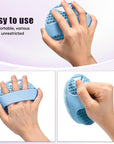 Lymphatic Drainage Silicone Body Scrubber for Shower - Exfoliating Silicone Loofah with Zinc Infused and Stiff Massage Nodes，for Improving Skin Health and Reduces Acne -Azure