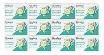 Himalaya Refreshing Cucumber Cleansing Bar, Face and Body Soap for Soft Skin, 4.41 oz, 12 Pack