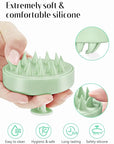 HEETA Scalp Massager Hair Growth, Soft Silicone Scalp Scrubber Shampoo Brush for Exfoliation, Dandruff Removal Head Massage Stress Relax, Wet & Dry Use for Thick Thin Curly Hair Care, Lime Green