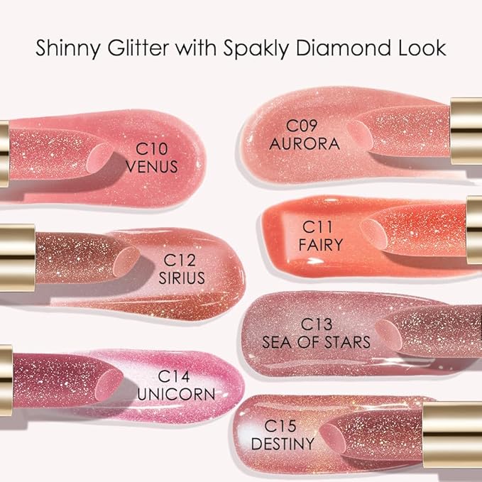 CATKIN Tinted Lip Balm Glitter Lip Stain Ultra Hydrating Lip Moistrurizer Lip Care with Vitamin E Nourishing For Cracked & Dry Lips 0.12 oz C14 Unicorn - Plum