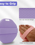Silicone Body Scrubber, Women Body Scrubber, Gentle Exfoliating, Suitable for All Skin Types, Handheld Shower Brush, Rich Lathering, Easy to Clean (Purple)