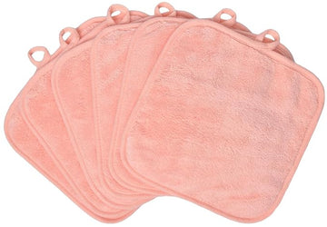 Makeup Remover Cloths for Face, Eye, Lips - Reusable Makeup Remover Pads Soft Microfiber Facial Cleansing Cloths 8 x 8 inch 6 Pack (Coral)