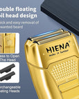 Professional Hair Clipper Set, Rechargeable Cordless Barber Kit and Hair Cutting Set, Electric Foil Shavers and Beard Trimmers, Ear, Nose Hair Trimmer Set & Facial Grooming Tool (Gold)