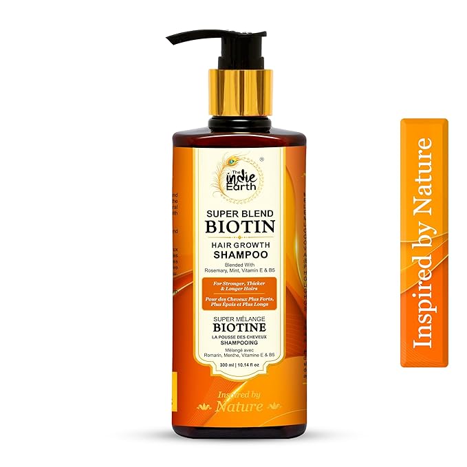 Rosemary Mint Biotin Hair Growth Shampoo for Stronger, Thicker & Longer Hairs with Vitamin E and B5 | Hair Growth Shampoo for Healthy Hairs, Contains NO SLS, NO SLES, NO PARABENS 300 mL