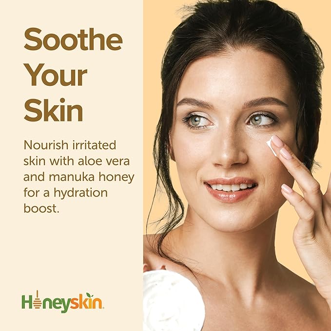 Hydrating Face Moisturizer & Body Cream with Manuka Honey Cream - Organic Face Moisturizer with Honey for Extremely Dry Skin - for Dry & Itchy Skin, Rosacea & Eczema Prone Skin 4oz