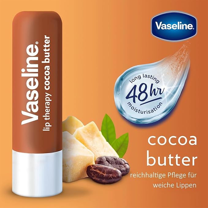 Vaseline Lip Therapy Stick, Cocoa Butter, 4.8g