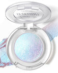 Holographic Duochrome Blue Glitter Eyeshadow, Color Shift Metallic Shimmer Eyeshadow Palette, Chameleon Sparkle Inner Corner Eye Highlighter, Iridescent Eye Shadow Palette Fairy Makeup#04