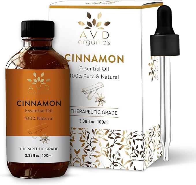 Cinnamon Essential Oil for Diffuser | 100% Pure & Natural | UNDILUTED Therapeutic Grade Cinnamon Oil | Perfect for Aromatherapy Relaxation Skin Care & More |3.38 fl. Oz