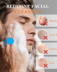 VWMYQ Silicone Face Scrubber for Men, Gentle Exfoliator Pad & Massager, Facial Cleansing Brush Silicone Face Wash Brush Removes Dead & Dry Skin (Blue)