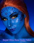 Go Ho Royal Blue Face Body Paint Stick,Easily Washable Formula Face Paint Stick,Non-toxic Full-coverage Cream Blue Body Paint for Halloween Cosplay SFX Mystique Smurf Clown Makeup