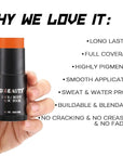 CCbeauty Orange Face Paint Stick,Face Painting Kit,Non Toxic SFX Makeup For Tiger Pumkin Ompa Lompa Halloween Costume Cosplay,Professional Body Paint,Full Coverage Painting Foundation + Makeup Sponge
