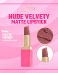Juvia's Place The Nude Velvety Matte Lipstick A Mauve Moment - Nude, Long-lasting, Rich-Color Lip Makeup, Creamy Lipstick with Matte Finish, Beauty & Lip Products