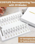 Dermaplaning Tool for Face, 20 Blade Refills, Dermaplane Razor for Face, Hair Remover Blade for Eyebrows and Peach Fuzz, Facial Shaver for Women That Helps Exfoliate and Smooth The Skin