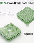 Silicone Body Scrubber, Silicone Loofah Double-Sided Body Brush,Silicone Shower Scrubber and Scalp Massager Shampoo Brush for Sensitive Kids Women Men All Kinds of Skin (Grass Green)