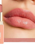 Oulac Moisturizing Shine Pink Peach Lipstick for Women - 2 in 1 Pink Peach Glossy Tinted Lip Balm, Hydrating Winter Lipstick for Dry Lips,Shine Juicy Finish Vegan 2.2g/0.07oz (G13)