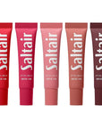 Saltair Hydrating Lip Oil Balm, Clear and Tinted Lip Gloss, Essentials Shades 5-Pack. Moisturizing Vegan Conditioning for Dry Cracked Lips with Glossy High-Shine Finish. Coconut Vanilla Flavor