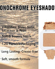 Kaely Pressed Single Eyeshadow Makeup, Golden Shimmer Highly Pigmented Monochrome Eye Shadow Palette, Waterproof Neutral Powde Mini Eyeshadow, sombras para ojos, Lightweight Blendable, 06