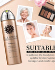 Airbrush Foundation Spray,Silk Flawless Airbrush Makeup,Buildable Coverage Foundation for Older Women,Teenagers,Middle-aged,Waterproof base de maquillaje (01 Natural/Warm Porcelain)