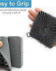Silicone Body Scrubber Men, Dual-Sided Design Exfoliating Body Brush Buffer Scrubber and Scalp Massager, Shower Scrubber for Body, Silicone Loofah, Ergonomic No-Slip, Easy to Clean (Grey)