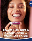NIVEA Blackberry Lip Care, Tinted Lip Balm with Shea Butter, Nourishing Oils and Vitamin C & E, 3-in-1 Moisture, Repair (for Dry Lips) and Color, 0.17 Oz Stick