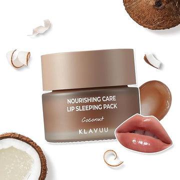 Klavuu Lip Mask Sleeping Pack (0.7oz) – Overnight Deep Hydrating Korean Lip Balm Treatment for Very Dry, Chapped Lips | Lip Lightening & Plumping with Instant Hydration | Gentle Exfoliating (Coconut)