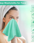 Nugilla Makeup Remover Cloth 12 x 12 Inch, Reusable Makeup Remover Towels for Washing Face, 6 Pack Washable Microfiber Face Cloth Fast Drying Washcloth, Brown/Coral/Green