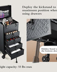 Nail Salon Cart with 4 Drawers,Rolling Makeup Train Case for Beauty,Cosmetology Case on Wheels,Trolley Cart,Lockable Organizer Travel Case for Manicure/Face Painting/Hairstylist/Tattoo Artist