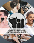 RESUXI Hair Clippers for Men T-Blade Trimmer Electric Shaver Razor Nose Hair Trimmer Set,Beard Grooming Kit 3 in 1 for Nose Ear Body Face Mustache,Father Gifts for Him