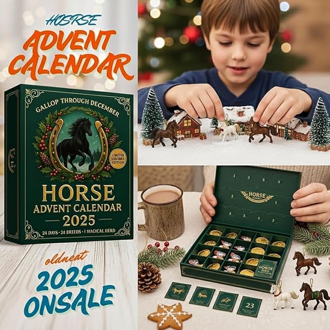 2025 Year of the Horse Advent Calendar - 25-Day Mystery Blind Box Ornaments, Acrylic Christmas Countdown Tree Decor for Home, Holiday Gift for Teens & Adults