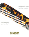 Kent 9T Fine Tooth & Wide Tooth Comb Detangler Hair Combs - Large Handmade & Saw-Cut Dressing Comb - Wet Hair Comb for Women, Durable Grooming Comb for Men, Made in England (Yellow Tokyo), 2 Count