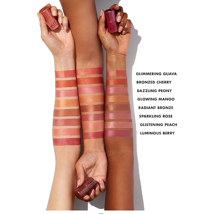 e.l.f. Monochromatic Multi Stick, Luxuriously Creamy & Blendable Color, For Eyes, Lips & Cheeks, Glistening Peach, 0.17 Oz (5g)