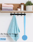 VWMYQ Silicone Back Scrubber for Shower, 17in Lengthen Long Handle Body Brush, Double Sided Shower Brush for Shower Exfoliating and Massage Can Produce Rich Foam, Long Handle Back Scrubber for Men