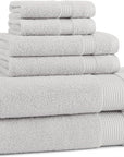 Arkwright Bath Towels Set of 6 - Super Soft 100% Cotton, 600 GSM Quick Dry & Absorbent, Luxury Bathroom Essentials with 2 Shower Towels, 2 Hand Towels and 2 Washcloths, Titanium Grey