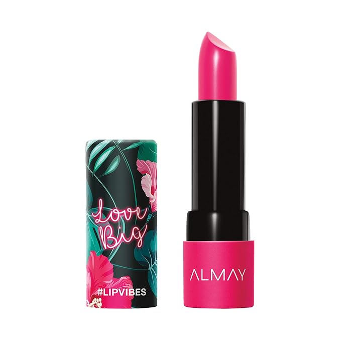 Almay Lip Vibes Lipstick with Vitamin E Oil & Shea Butter, Matte Finish, Hypoallergenic, Love Big, 0.14 Oz