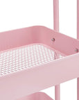 Amazon Basics 3-Tier Rolling Utility or Kitchen Cart, Lockable Wheels, Multifunctional Storage, Dusty Pink