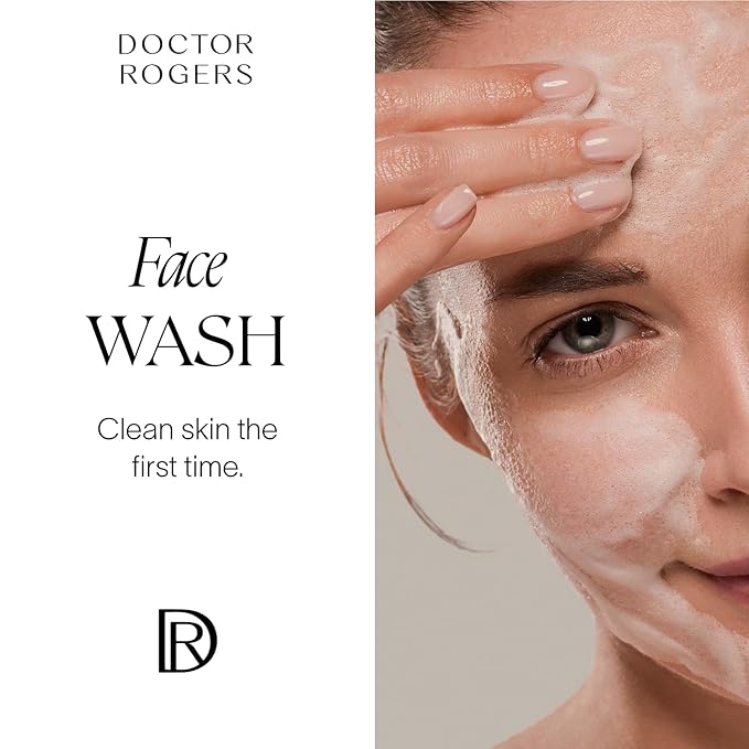 Doctor Rogers Face Wash, Gentle Face Cleanser For Women & Men, Hydrating Face Wash For Sensitive, Dry & Combination Skin, Dermatologist-Created Daily Facial Cleanser For SkinCare Routine, 5 fl oz Tube
