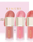 KIMUSE Soft Pink Gel-Cream Blush Trio, Liquid Blush (love pink)