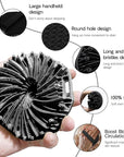 3 PCS Silicone Bath Brush Set,Back Scrubber & Body Brush & Face Brush Set, Super-Exfoliating & Lathering Body Scrubber, Shower Brush, Face Scrubber Combination for HomeBathroom Hotel Travel.(Black)